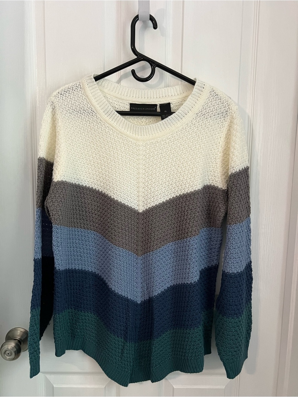 Preswick & Moore Striped Knit Crewneck Sweater